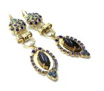 Mariana Earrings Blue Agate & Swarovski Crystals Electra Odyssey Coll. - Image 3