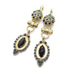 Mariana Earrings Blue Agate & Swarovski Crystals Electra Odyssey Coll.