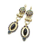 Mariana Earrings Blue Agate & Swarovski Crystals Electra Odyssey Coll.