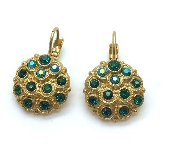 Earrings By Mariana Woman Dazzling Green and Green AB Swarovski Crystal