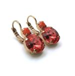 Earrings By Mariana Woman Padparadscha and Orange Swarovski Crystal - Image 2