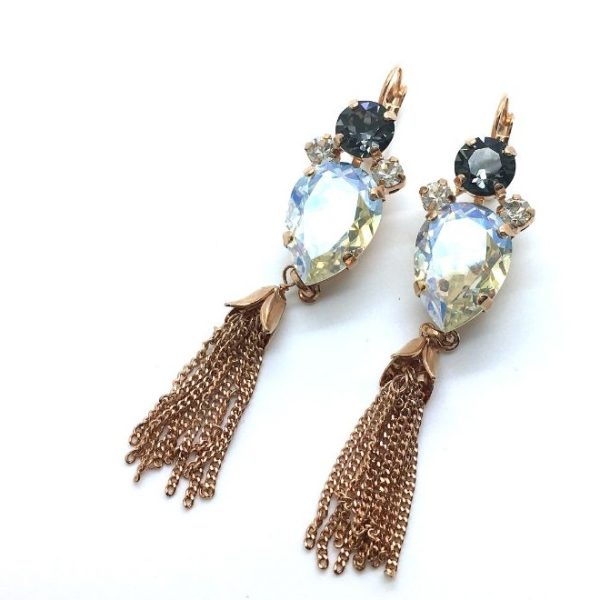 Mariana Earrings Clear Pear Shape Drop Crystal Swarovski Crystal Zulu Africa Coll.