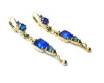 Earrings By Mariana Woman Montana Blue and Sapphire Emerald Shape Swarovski Crystals - Image 3