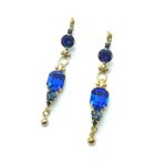 Earrings By Mariana Woman Montana Blue and Sapphire Emerald Shape Swarovski Crystals