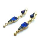 Earrings By Mariana Woman Montana Blue and Sapphire Emerald Shape Swarovski Crystals - Image 2