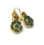 Mariana Earrings Flower Green & Orange Swarovski Crystal Kokomo SongBook Coll. - Image 2
