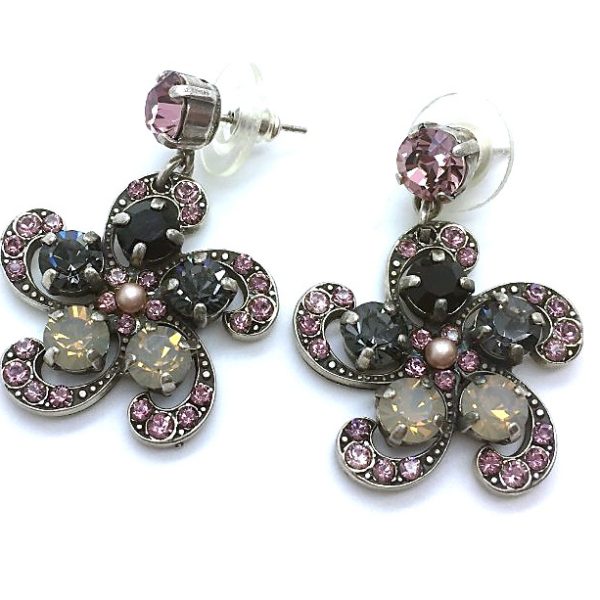 Mariana Earrings Grape & Black Swarovski Crystal Venetian Night Dancing the Night Away Coll.