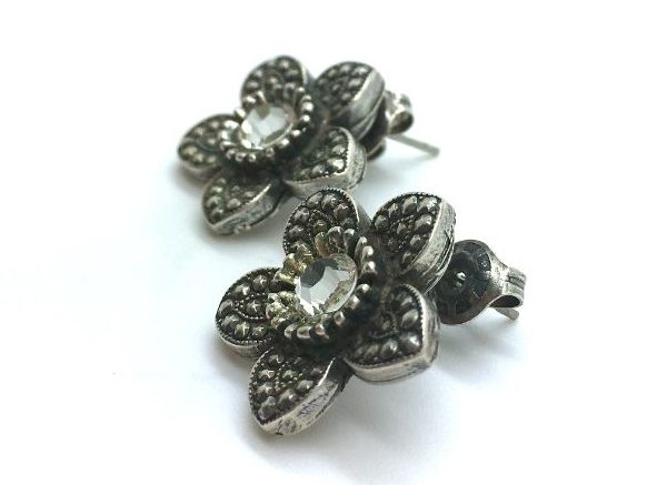 Mariana Earrings Flower Shape & Clear Swarovski Crystal On A Clear Day Inspiration Coll.