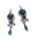 Mariana Earrings Montana Blue & Metallic Blue Drop Austrian Crystals Spring 2019 Coll. - Image 3