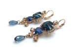 Mariana Earrings Montana Blue & Metallic Blue Drop Austrian Crystals Spring 2019 Coll. - Image 2
