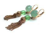 Earrings By Mariana Woman Green Quartz Mineral and Peridot Swarovski Crystals - Image 2