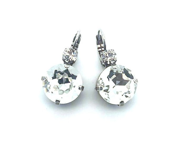 E-1506-001001-SP6 (1) Earrings By Mariana On A Clear Day Inspiration Coll. Clear Round Shape Swarovski Crystals - Image 1