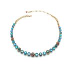 Mariana Necklace Blue Austrian Crystals & Flower Bird Of Paradise Botanica Coll. - Image 3