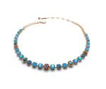 Mariana Necklace Blue Austrian Crystals & Flower Bird Of Paradise Botanica Coll.