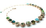 Necklace By Mariana Woman Beautiful Blue Zircon and Green Tourmaline Swarovski Crystals - Image 3