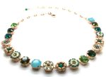 Necklace By Mariana Woman Beautiful Blue Zircon and Green Tourmaline Swarovski Crystals - Image 2