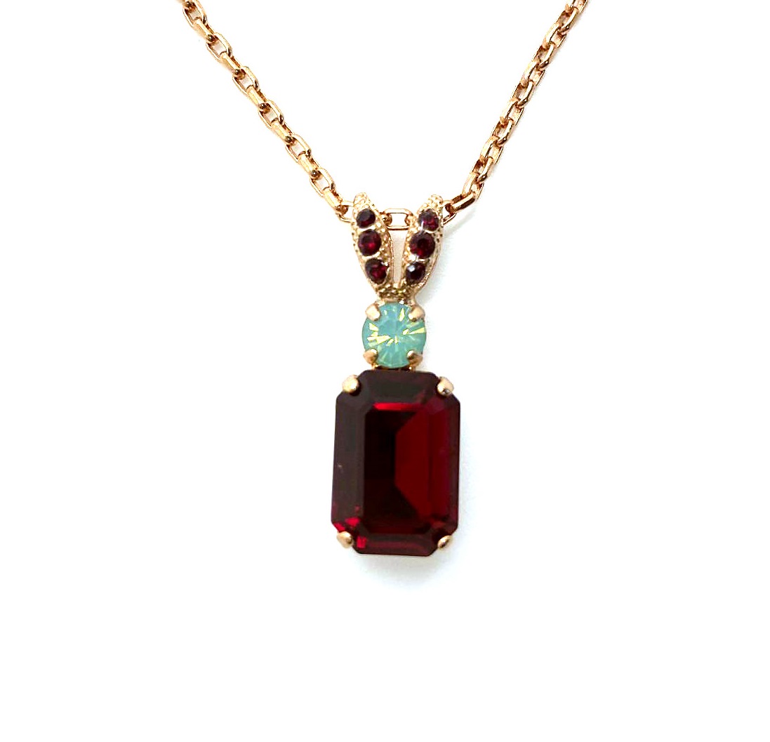 N-5233-1-390208-RG (2) Necklace Pendant By Mariana Woman Siam and Pacific Opal Swarovski Crystal - Image 1