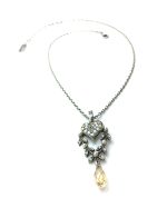 Mariana Necklace Pendant Heart Shape & Flowers Swarovski Crystal Seashell Nature Coll.