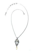 Mariana Necklace Pendant Heart Shape & Flowers Swarovski Crystal Seashell Nature Coll. - Image 3
