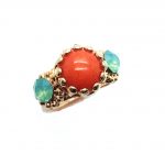 Ring By Mariana Woman Green Aventurine Mineral and Orange Swarovski Crystals - Image 3
