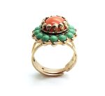 Ring By Mariana Woman Beautiful Hematite Mineral And Green Swarovski Crystals - Image 3