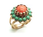 Ring By Mariana Woman Beautiful Hematite Mineral And Green Swarovski Crystals - Image 2