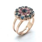 Mariana Ring Pink & Grey Swarovski Adjustable Madagascar Africa Coll.