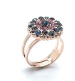 Mariana Ring Pink & Grey Swarovski Adjustable Madagascar Africa Coll. - Image 2