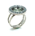 Mariana Ring Martini Round Shape Black Diamond Austrian Crystal Cocktail Hour Coll.