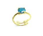 Mariana Ring Round Shape Light Blue Swarovski Crystal St. Martin Caribbean Life Coll.