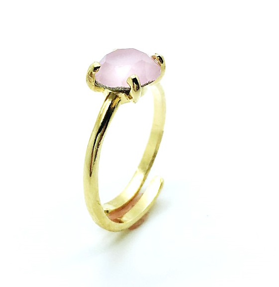 Mariana Ring Round Shape Pink Swarovski Crystal St. Martin Caribbean Life Coll.