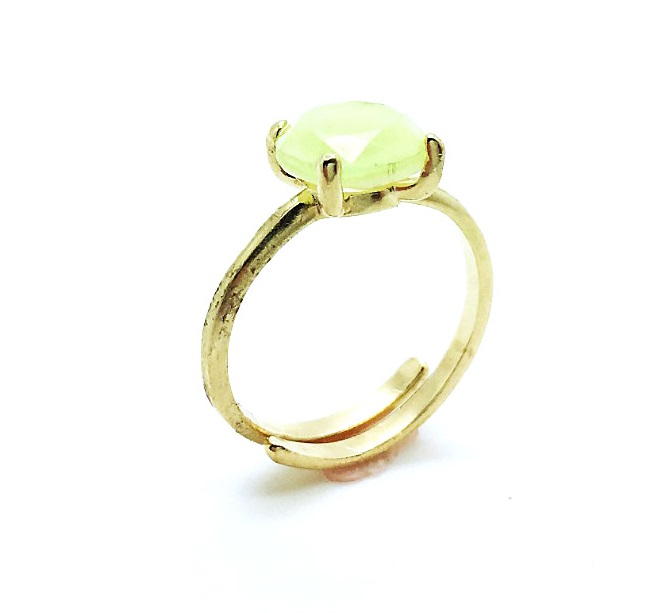 R-7606-26R-YG (2) Mariana Ring Round Yellow Swarovski Crystal Bahamas Caribbean Life Coll. - Image 1