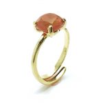Mariana Ring Beautiful Round Clear Orange Swarovski Crystal Black Tahiti Pearl
