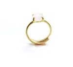 Mariana Ring Rose Quartz Mineral Black Tahiti Pearl Beautiful Round Shape - Image 3