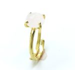 Mariana Ring Rose Quartz Mineral Black Tahiti Pearl Beautiful Round Shape - Image 2