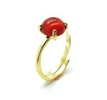 Mariana Ring Beautiful Round Shape Cornelian Mineral Moondance Songbook Coll.