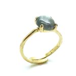 Mariana Ring Beautiful Round Shape Labradorite Mineral My Treasures Coll.