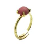 Mariana Ring Beautiful Round Shape Rhodonite Stone Moondance Songbook Coll.