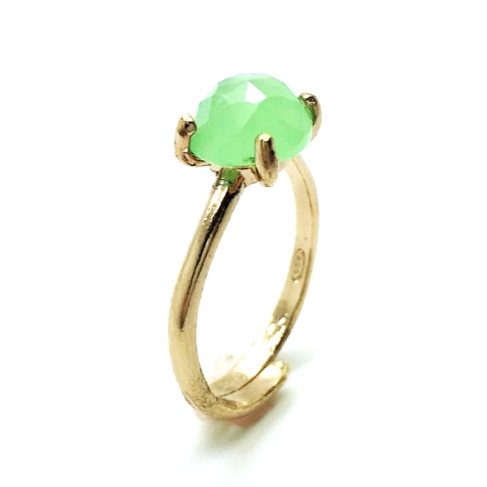 R-7606-M84-RG (4) Mariana Ring Beautiful Round Shape Apple Quartz Mineral My Treasures Coll. - Image 1