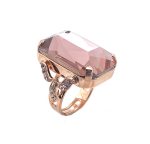 Ring By Mariana My Treasures Coll. Emerald Shape Vintage Rose Swarovski Crystals - Image 2