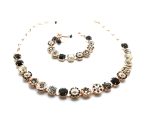 Jewelry Set By Mariana Woman Bracelet and Necklace Black Orchid Flower Swarovski Crystals - Image 3