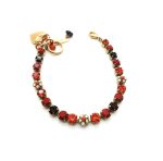 Mariana Bracelet Beautiful Flower & Round Shape Red & Black Austrian Crystals