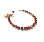 Mariana Bracelet Beautiful Flower & Round Shape Red & Black Austrian Crystals - Image 3