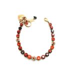 Mariana Bracelet Beautiful Flower & Round Shape Red & Black Austrian Crystals - Image 2