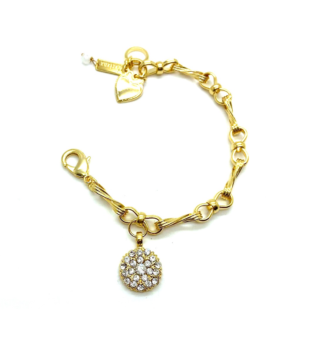 B-4026-3-001001-YG (3) Mariana Bracelet Yellow Gold Guardian Angel Clear Austrian Crystals Emerald City Icons Coll. - Image 1