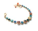 Bracelet By Mariana Botanica Coll. Caribbean Blue and Peach Swarovski Crystals - Image 2