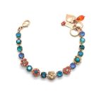 Bracelet By Mariana Botanica Coll. Caribbean Blue and Peach Swarovski Crystals