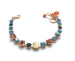 Bracelet By Mariana Botanica Coll. Caribbean Blue and Peach Swarovski Crystals - Image 3
