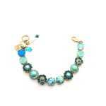 Bracelet By Mariana Woman Chinese Turquoise Mineral and Blue Swarovski Crystals - Image 3