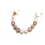 Mariana Bracelet Montana Beautiful Rose Quartz Stone & Pink Swarovski Crystal - Image 3